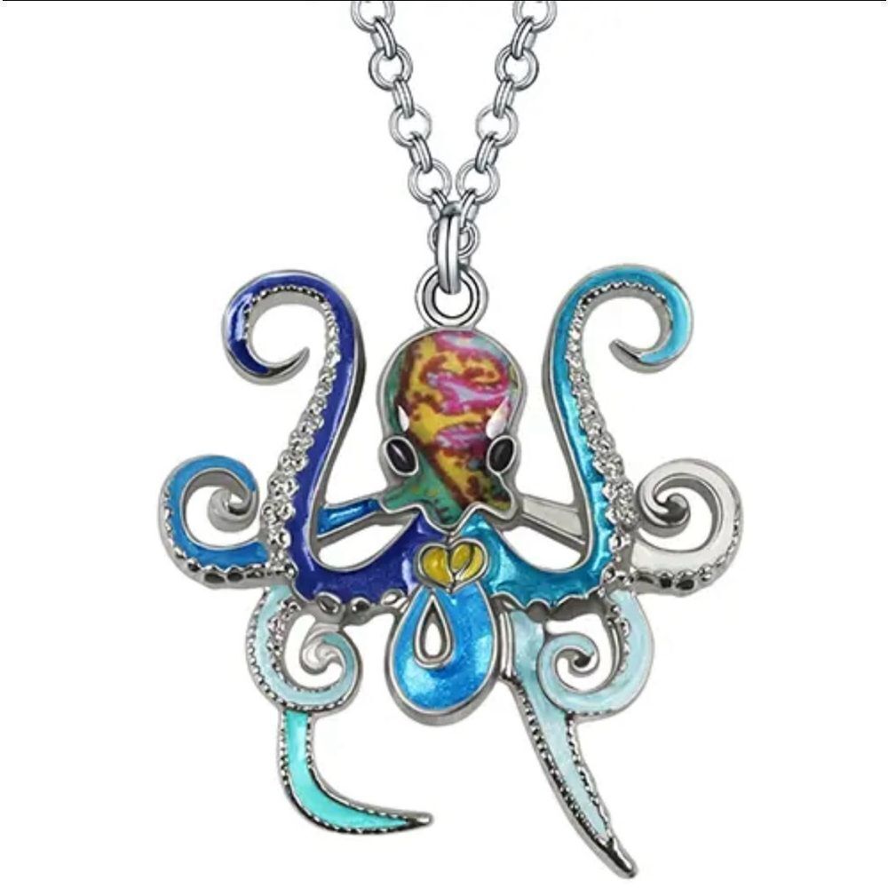 BLUE OCTOPUS NECKLACE